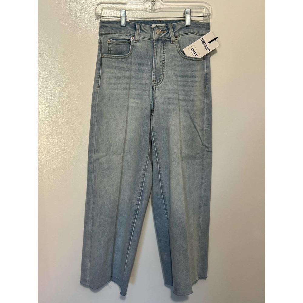 OAT New York Wide Leg Cropped Denim Jeans blue Women's Size 27 NWT
